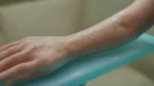 Medical training scene: injection on realistic arm