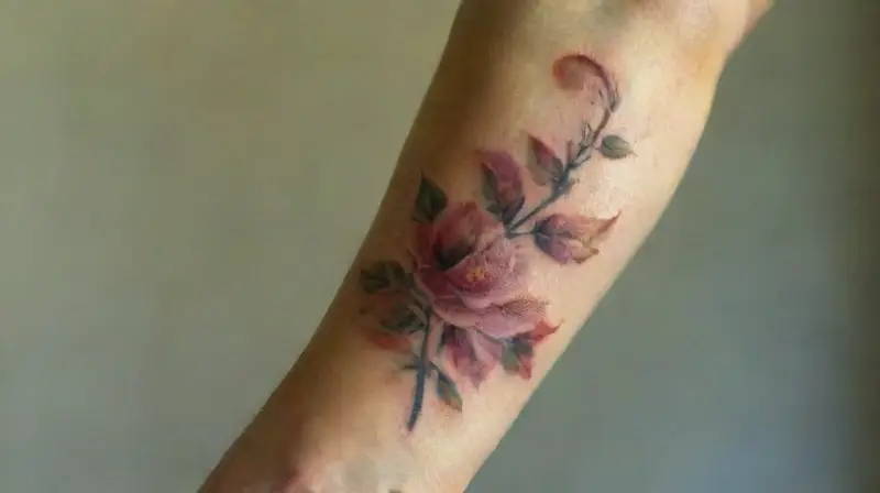 Close-up of realistic tattoo cover-up