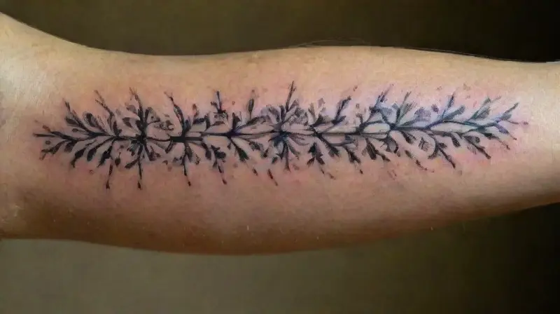 Symmetrical floral tattoos with detailed realism